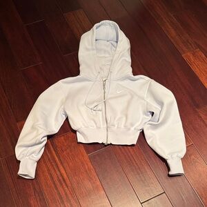Nike Soft blue Cropped Hoodie